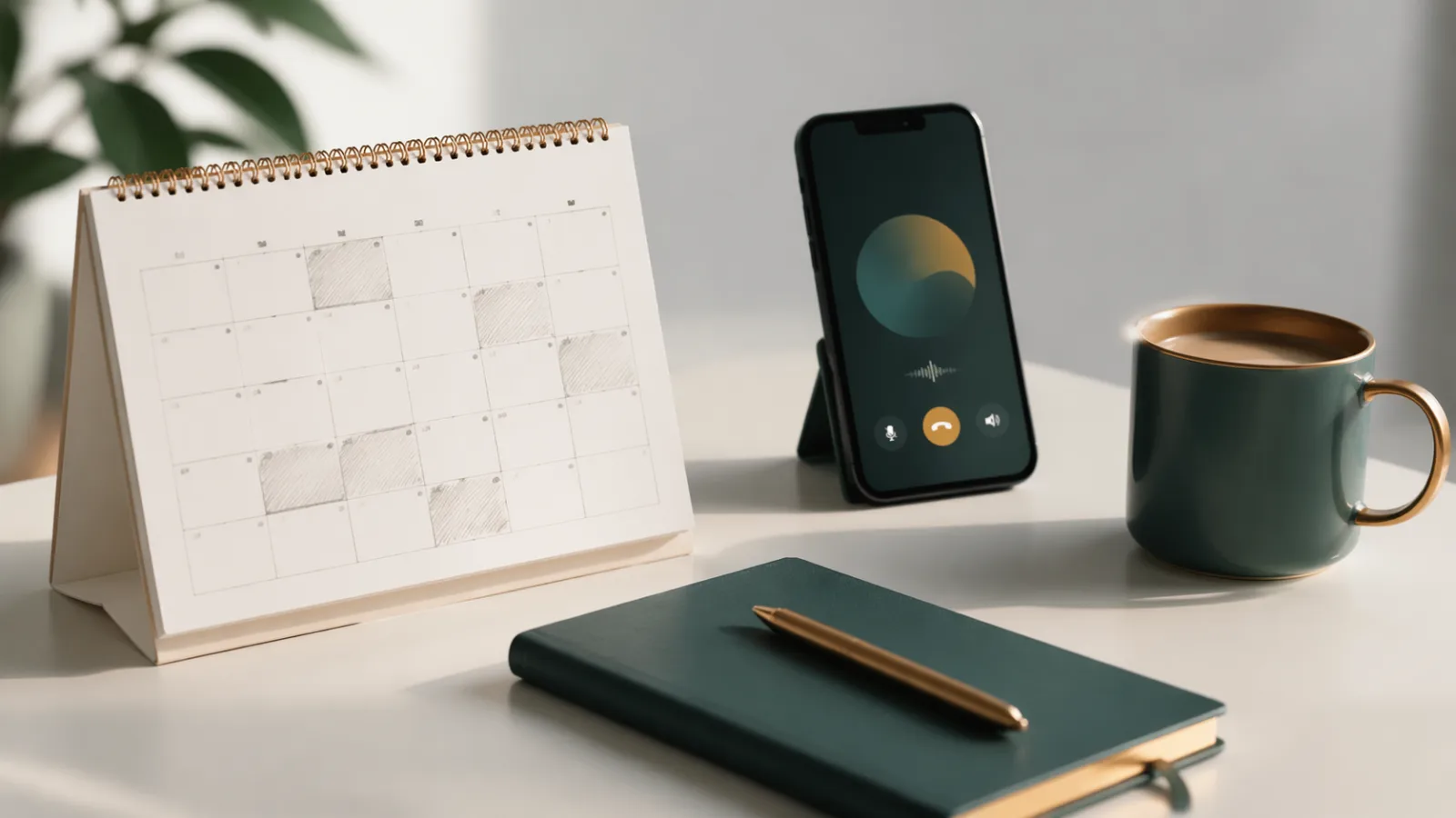 Calendario con franjas de reserva y temporizador de llamada que representan consultas de micro-consultoría pagadas