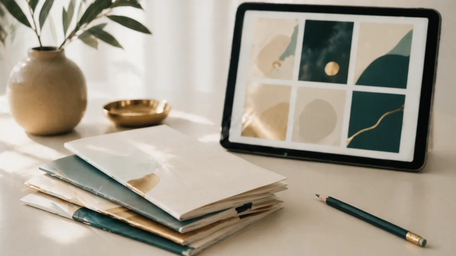 Folletos delgados y cuadrícula de diseño de portada que representan pequeños ebooks de Gumroad